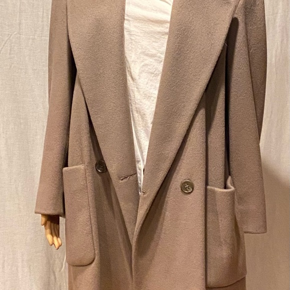 Vintage Jones New York Beige Heavy Wool Coat M - Picture 2 of 8